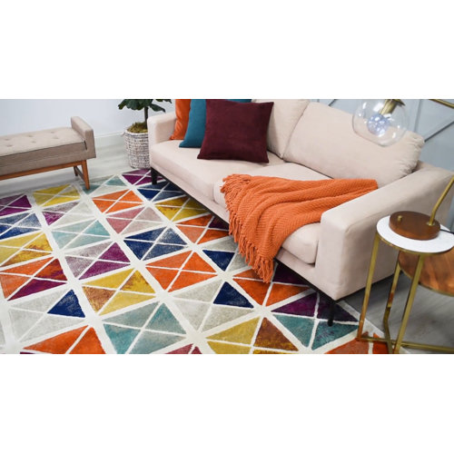 Bungalow Rose Depew Oriental Area Rug in Purple/Gold/Blue & Reviews